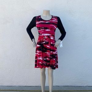 Kensie women’s black poppy combo viscose dress